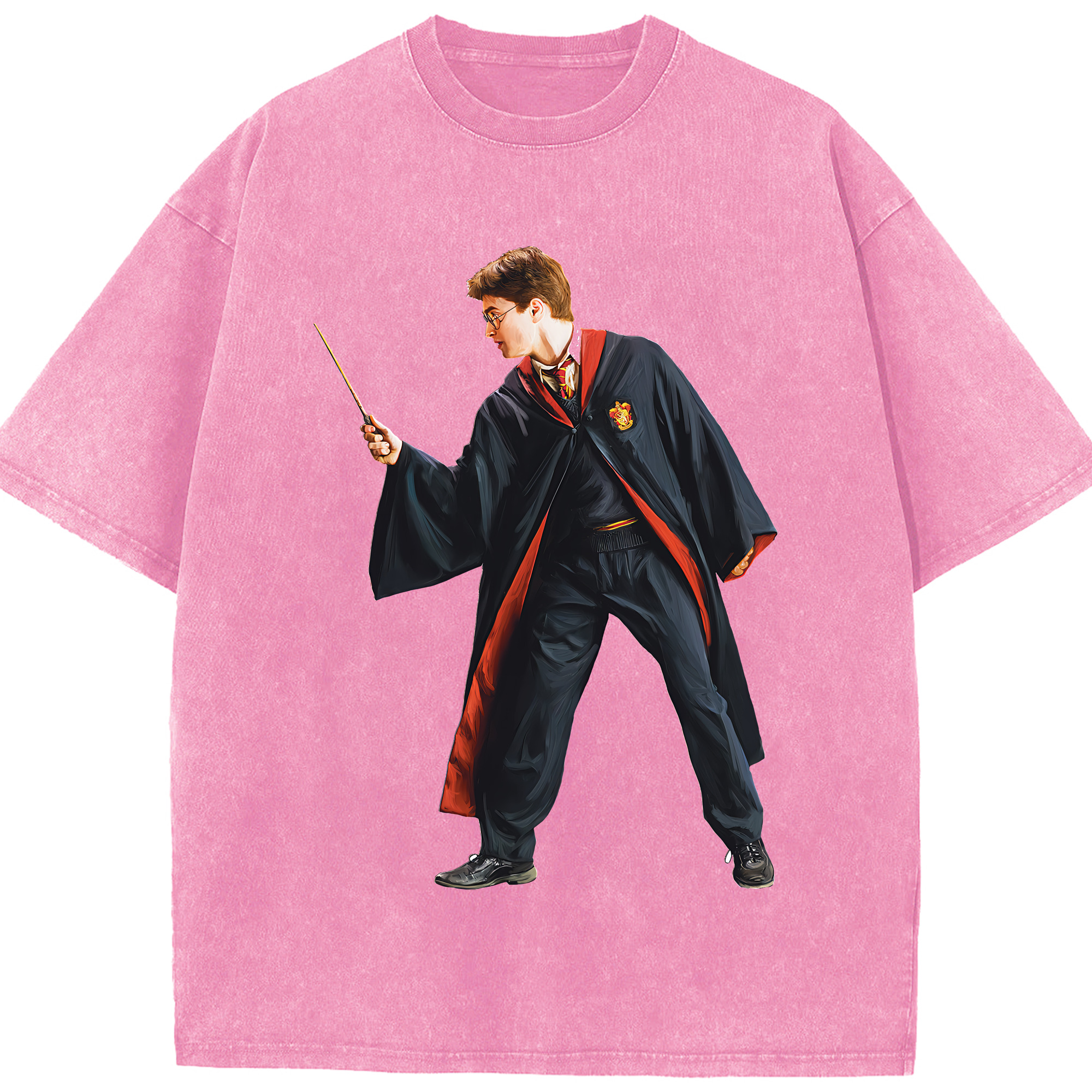 （画像用） Harry Potter ハリー・ポッターシリーズ 綿100% ヴィンテージ風 半袖Tシャツ（フロントプリント）